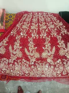 unstitched, handmade, zaari work bridal dress for sale.