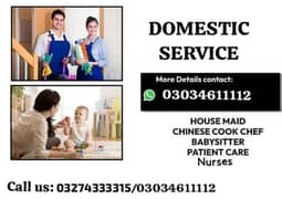 available Domestic employees cook maids baby care lady COOK