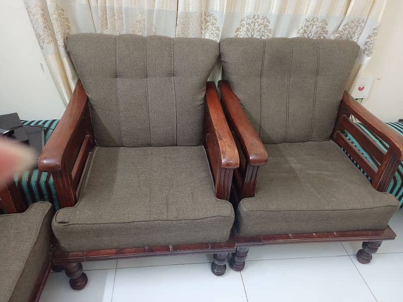 pure wood 5 seater sofa set 0