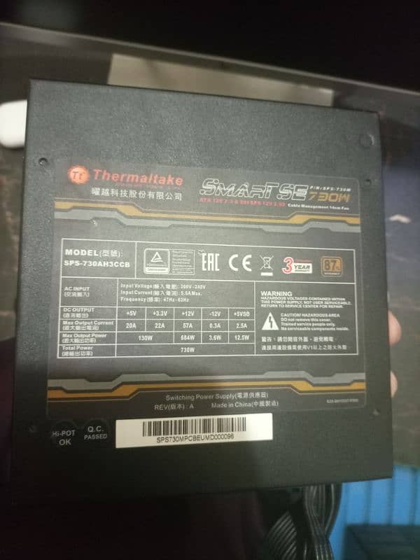 Thermaltake smart 730w psu with box 1