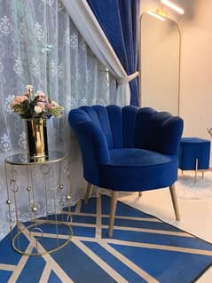 1 seater blue colour chair or single chair