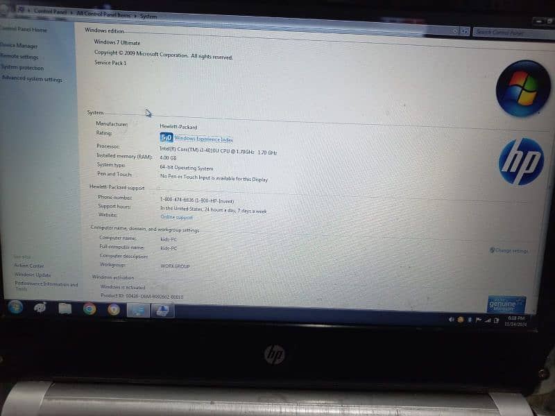 hp 210 g1 core i3 4gb ram 250 gb hard 6