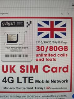 Uk Lifetime warranty k sath sims available in all over Pakistan