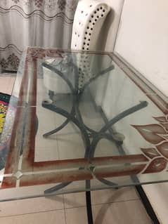 glass dining table thick layer