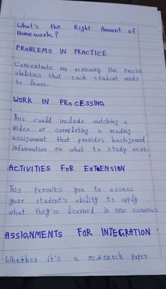 handwriting assignment work