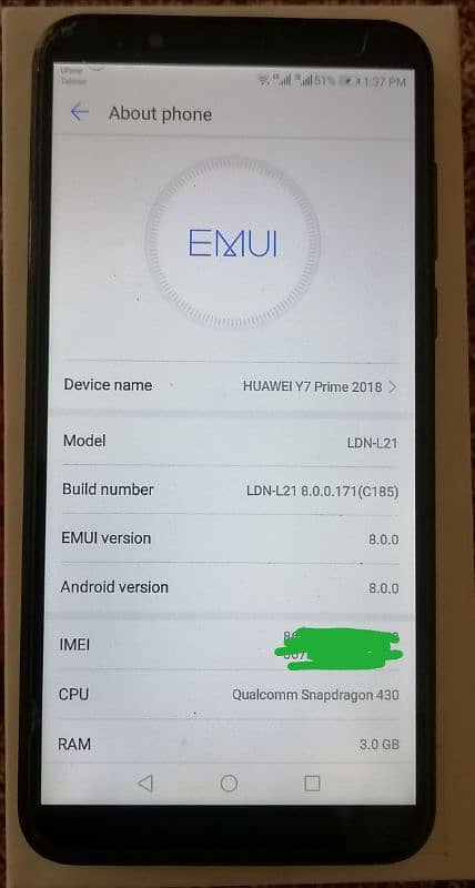 Huawei y7 Prime 3GB 32GB no open no repair full Janwar mobile 7