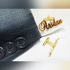 Gold Plated Name Cufflings studs