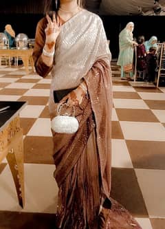 brown saree