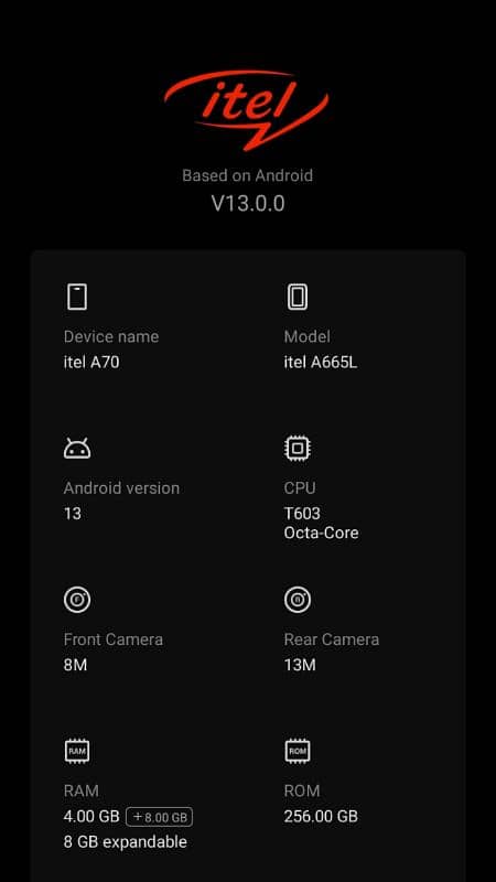 Itel a70 Pro 4+8/256gb,,,,  (Only exchange with new models) 15