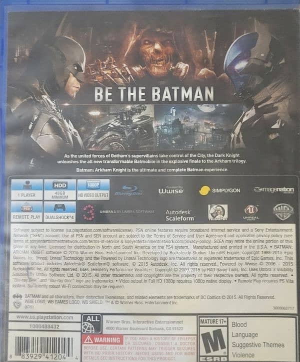 Batman Arkam Knight Ps4 game PRICE NEGOTIABLE 2