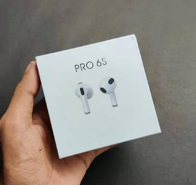 White Bluetooth Airpods With Smart Touch & Super Base 0