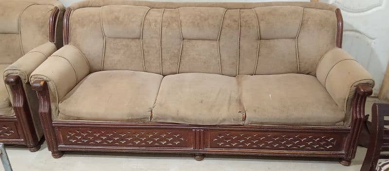 sheesham wood 5 seater sofa set 1