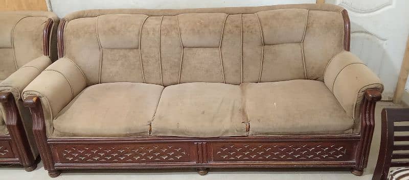 sheesham wood 5 seater sofa set 2