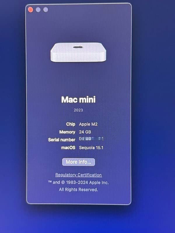 Mac mini M2, 24GB ram 256GB storag 0