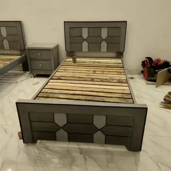 new single bed, bed , side table, poshish bed 6