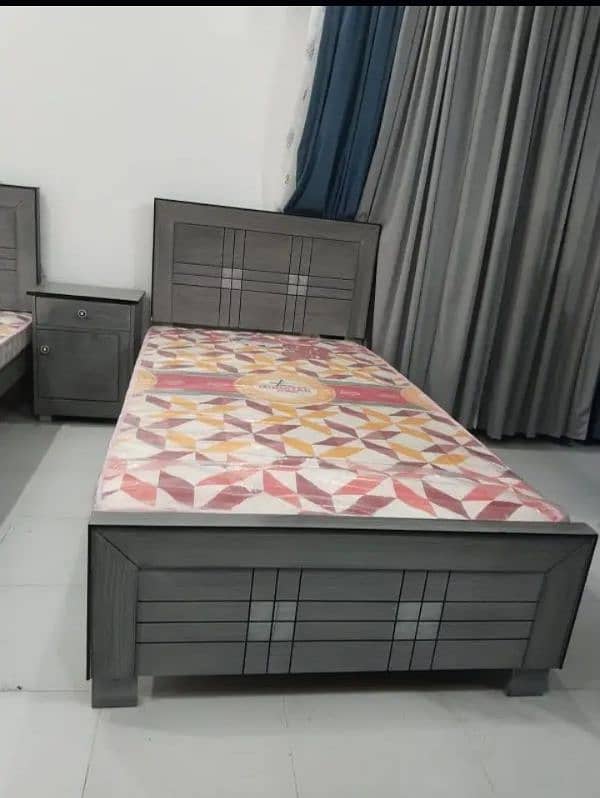 new single bed, bed , side table, poshish bed 14