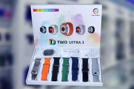 D Two Ultra 3 Smart Watch - 7in1, 2.02" HD, Bluetooth Call + 7 Straps