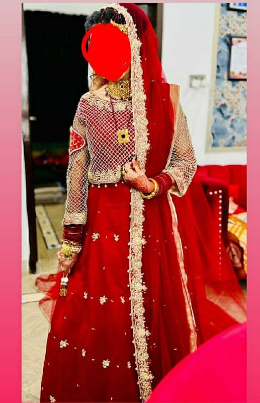 bridal lehnga red anari colour 1