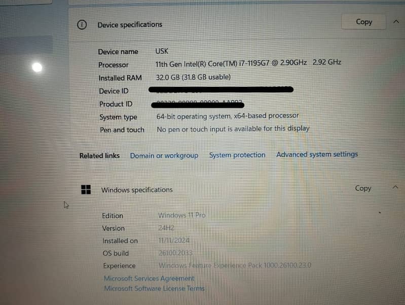 HP Pavilion i7 (11 th Gen) 32 GB RAM 5