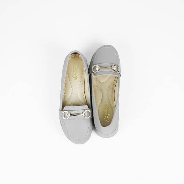 Grey Double Sole Buckle Pumps MW-012 1