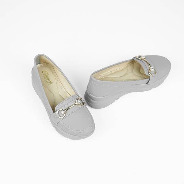 Grey Double Sole Buckle Pumps MW-012 2