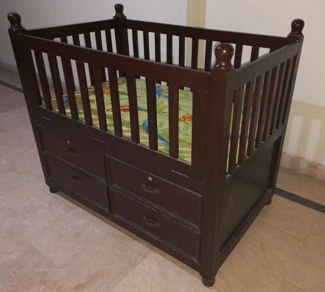 WOODEN BABY COT 0