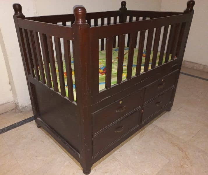 WOODEN BABY COT 1