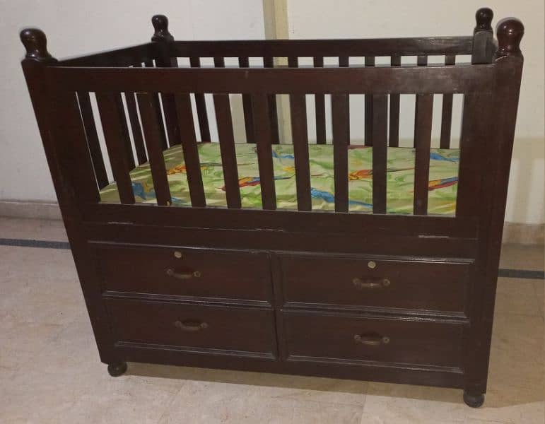 WOODEN BABY COT 2