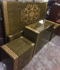 double bed, double poshish bed, versace bed dressing side table