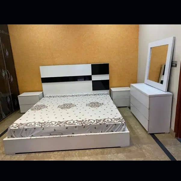 double bed, double poshish bed, versace bed dressing side table 2