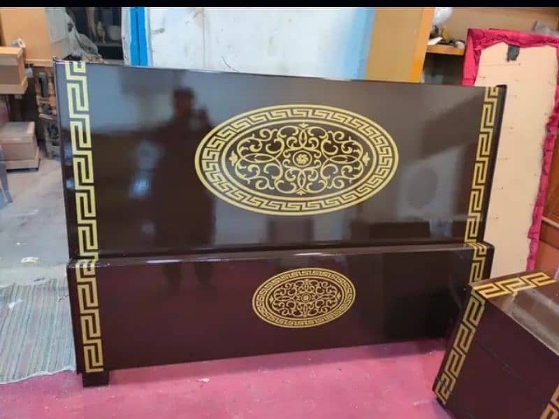 double bed, double poshish bed, versace bed dressing side table 6