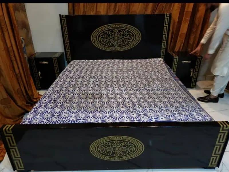 double bed, double poshish bed, versace bed dressing side table 8