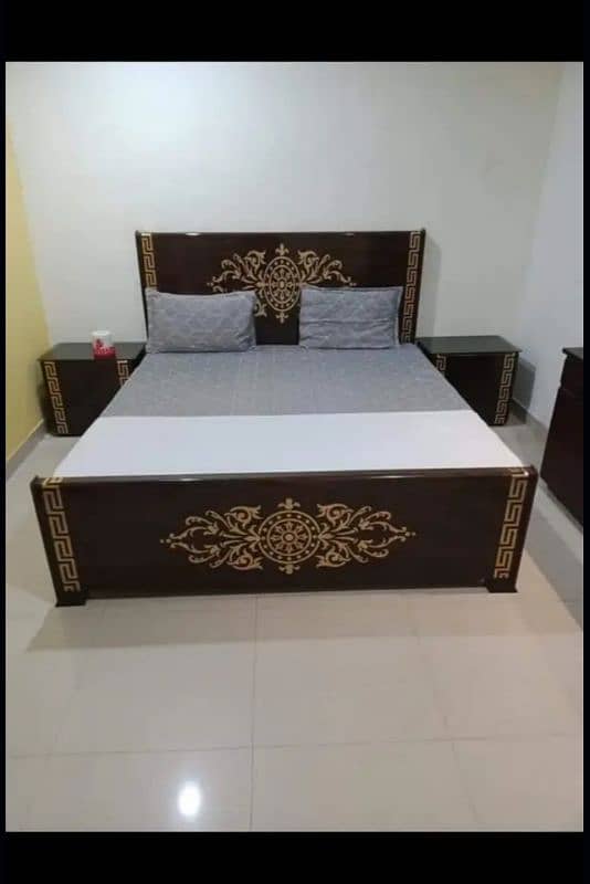 double bed, double poshish bed, versace bed dressing side table 12