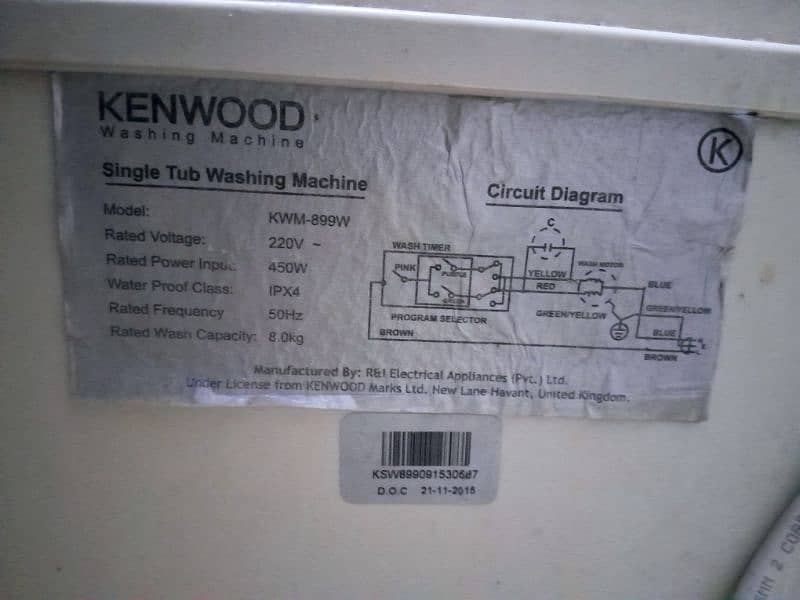 Kenwood Washer KWM-899W for sale 100% copper motor No fault 1