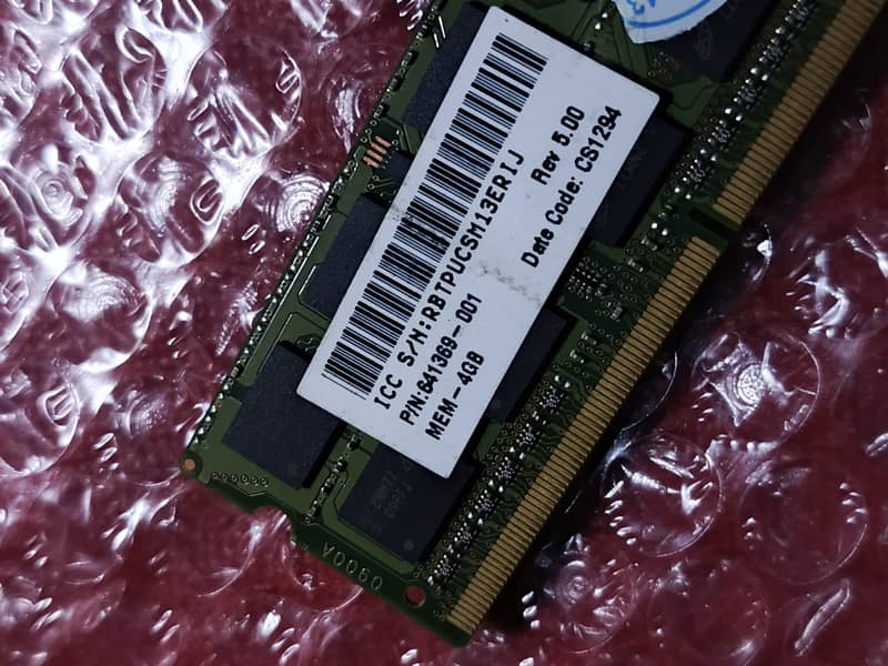 DDR3 RAM 4GB For LAPTOPs, Original Branded, 1600MHz 2