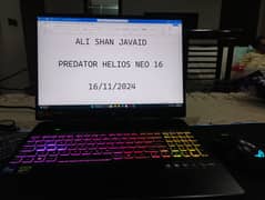 Gaming laptop Acer Predator 16 for sale, With box