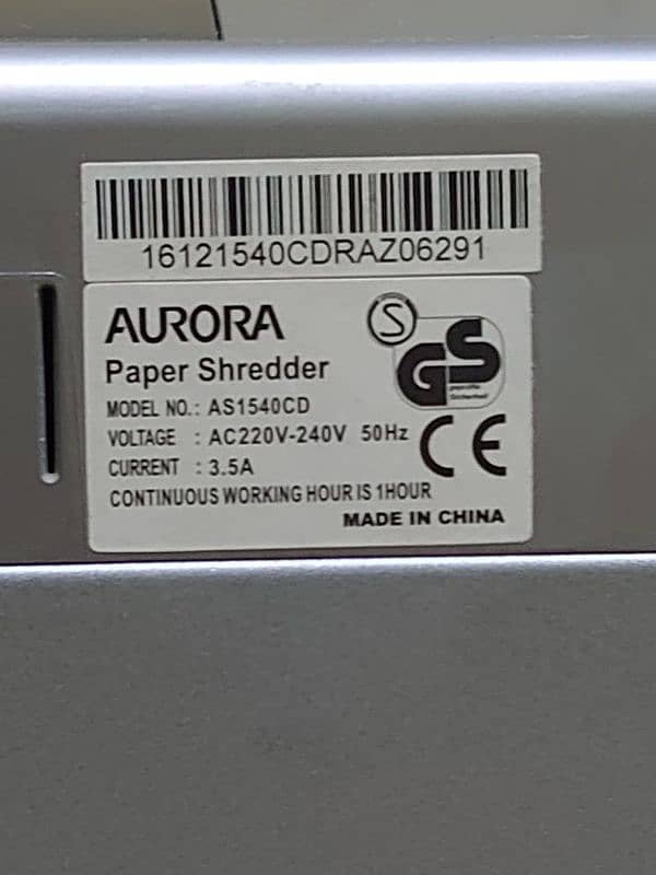 Aurora paper shredder machine model 1540 2