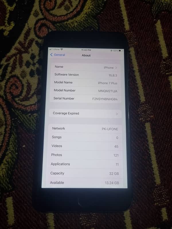 IPHONE 7PLUS PTA APPROVED 32GB FINGER OK OTHER OK BEST CMRA 4