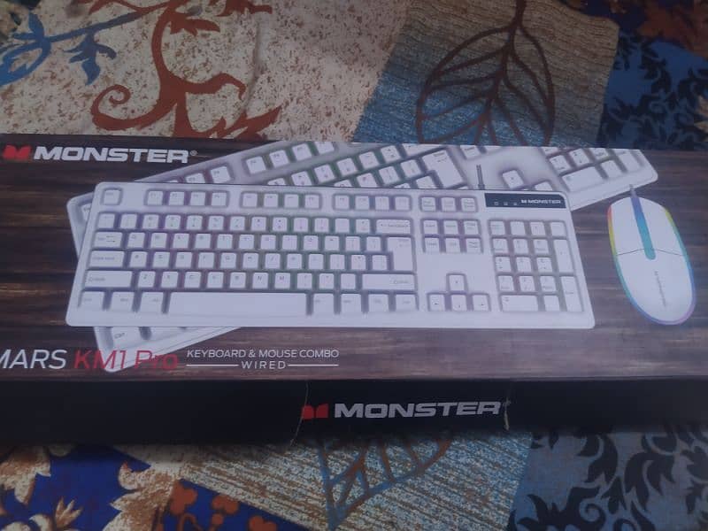 RGB Gaming Keyboard Mouse Combo Monster AirMars KM1 PRO with Box 4