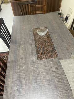 DINING TABLE WITH 6 CHAIRS USED ONLY 1 MONTH IN BEST CONDITION !