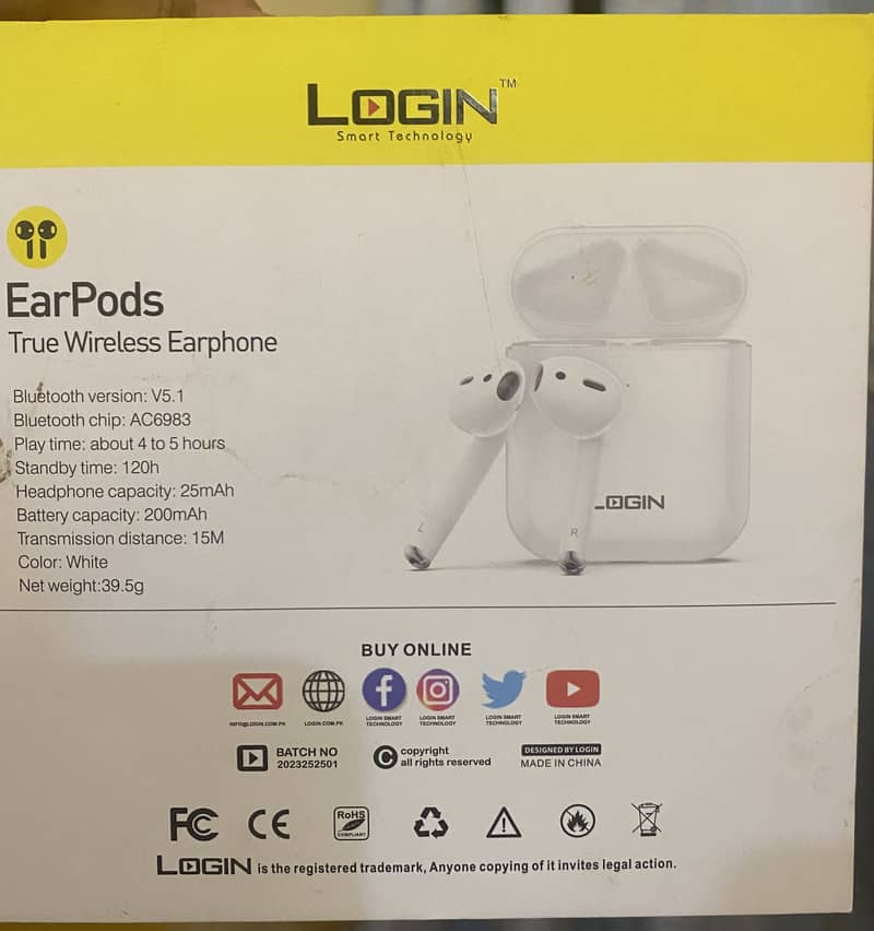 Login true wireless Earphones 1