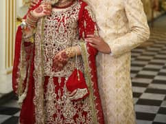 Bridal Dress Reddish Mahroon .