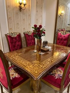 Elegant carved dining table