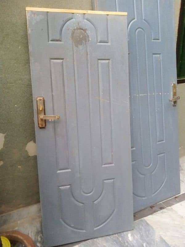 wood door and lock urgent sale 2 piece 1