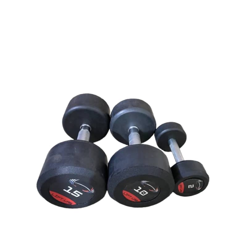 Premium Quality Rubber Coated Dumbels with metal handle at 320 Per KG 4