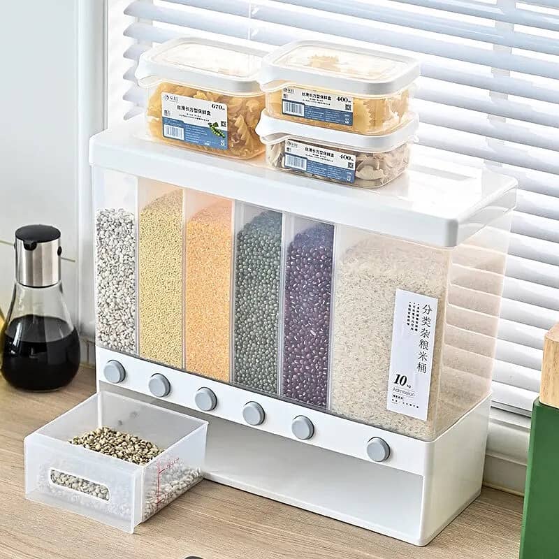 6-in-1 Wall-Mounted Cereals Dispenser 0