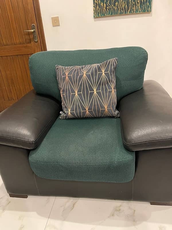 Emerald green and black sofa set 2