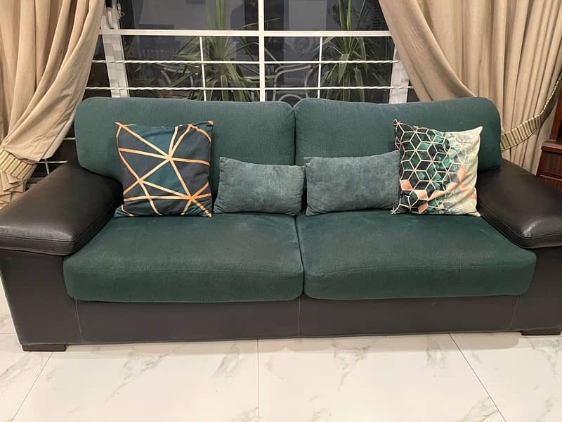 Emerald green and black sofa set 4