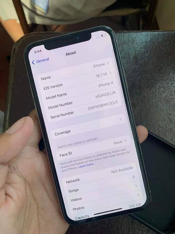 iphone X 256 GB PTA approved My WhatsApp number 03449591740 1