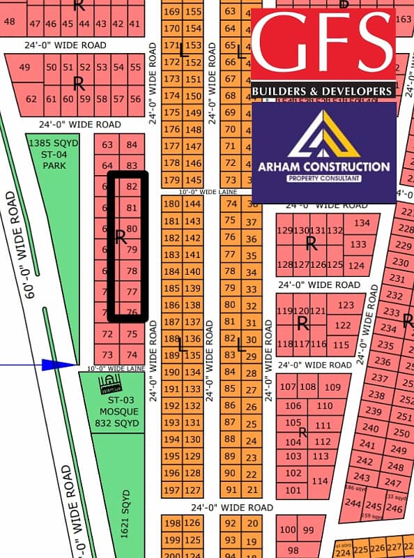 NORTH TOWN RESIDENCY PHASE 1 OLD BLOCK 120syd plot 0